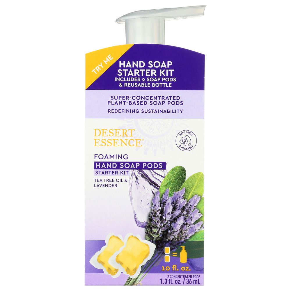 DESERT ESSENCE: Tree Oil & Lavender Foaming Hand Soap Pod Starter Kit, 1.3 fo - #tag1# - #tag2#