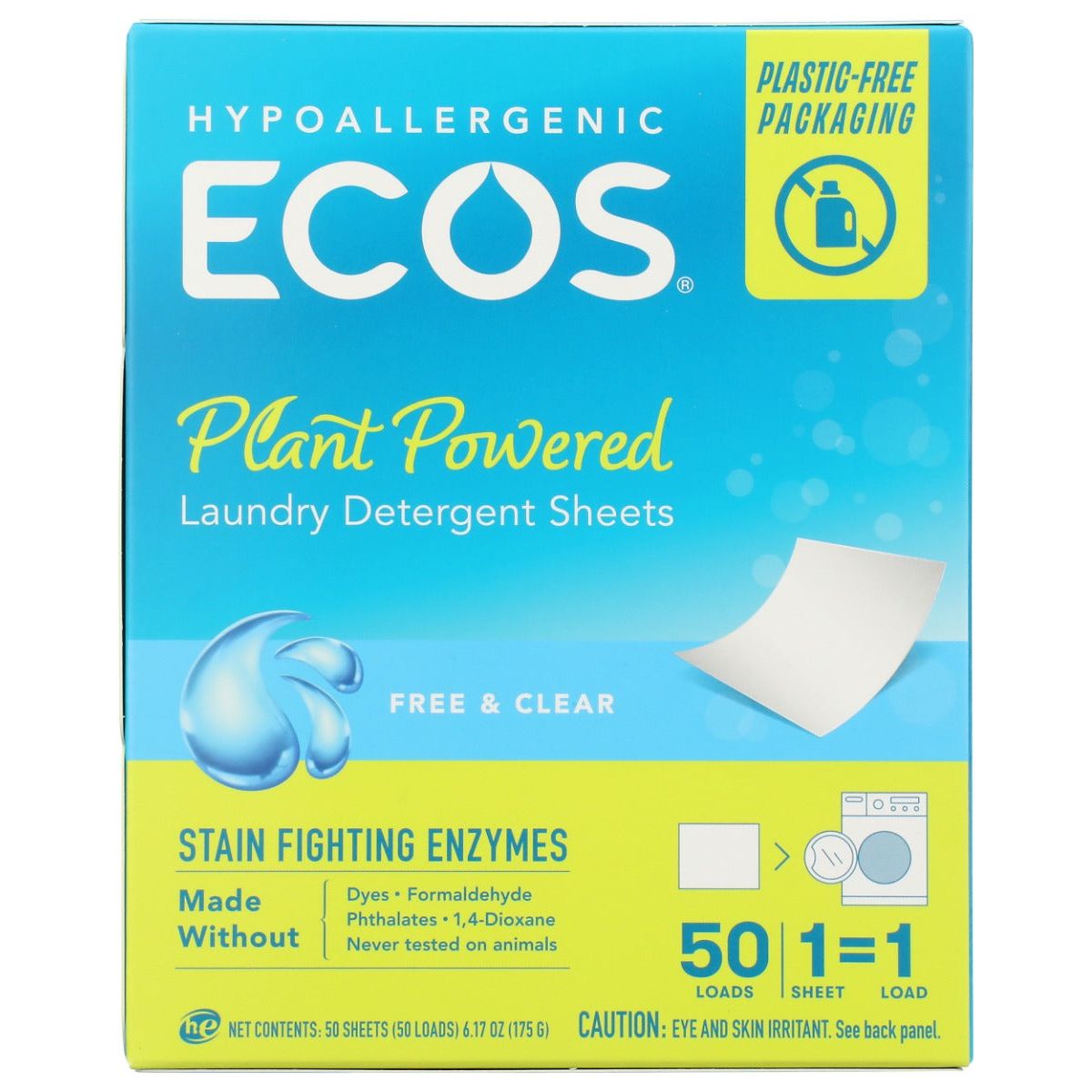 ECOS: Laundry Detergent Sheets Free and Clear, 50 ea - #tag1# - #tag2#