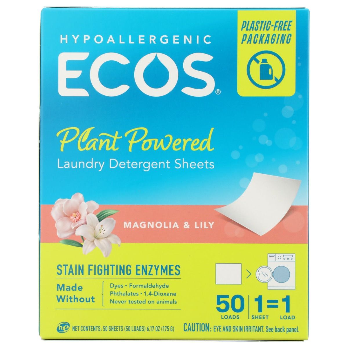 ECOS: Laundry Detergent Sheets Magnolia And Lily, 50 ea - #tag1# - #tag2#