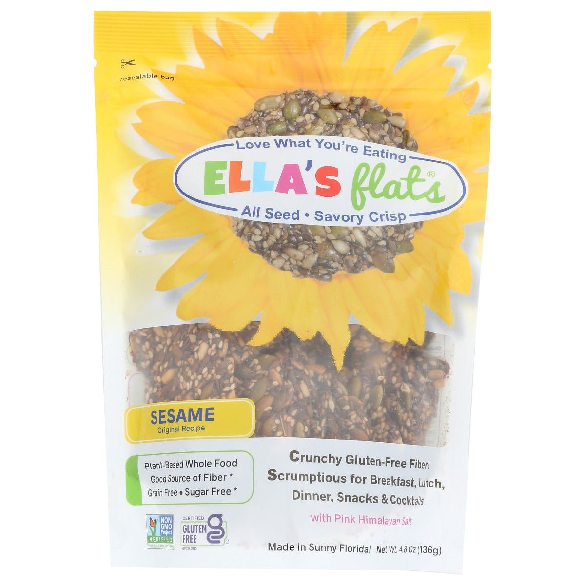 ELLAS FLATS: Crackers Sesame, 6 oz - #tag1# - #tag2#