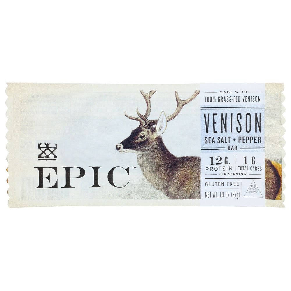 EPIC: Venison Sea Salt Plus Pepper Bar, 1.3 oz - #tag1# - #tag2#