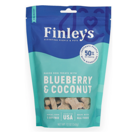 FINLEYS: Blueberry Coconut Crunchy Dog Biscuits, 12 oz - #tag1# - #tag2#