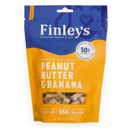 FINLEYS: Peanut Butter Banana Crunchy Dog Biscuits, 12 oz - #tag1# - #tag2#