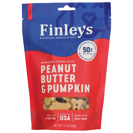 FINLEYS: Peanut Butter Pumpkin Crunchy Dog Biscuits, 12 oz - #tag1# - #tag2#