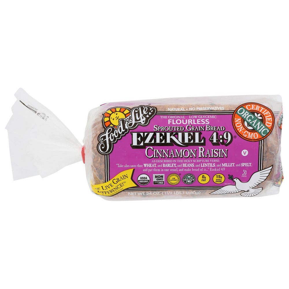 FOOD FOR LIFE: Ezekiel 4:9 Cinnamon Raisin Sprouted Grain Bread, 24 oz - #tag1# - #tag2#
