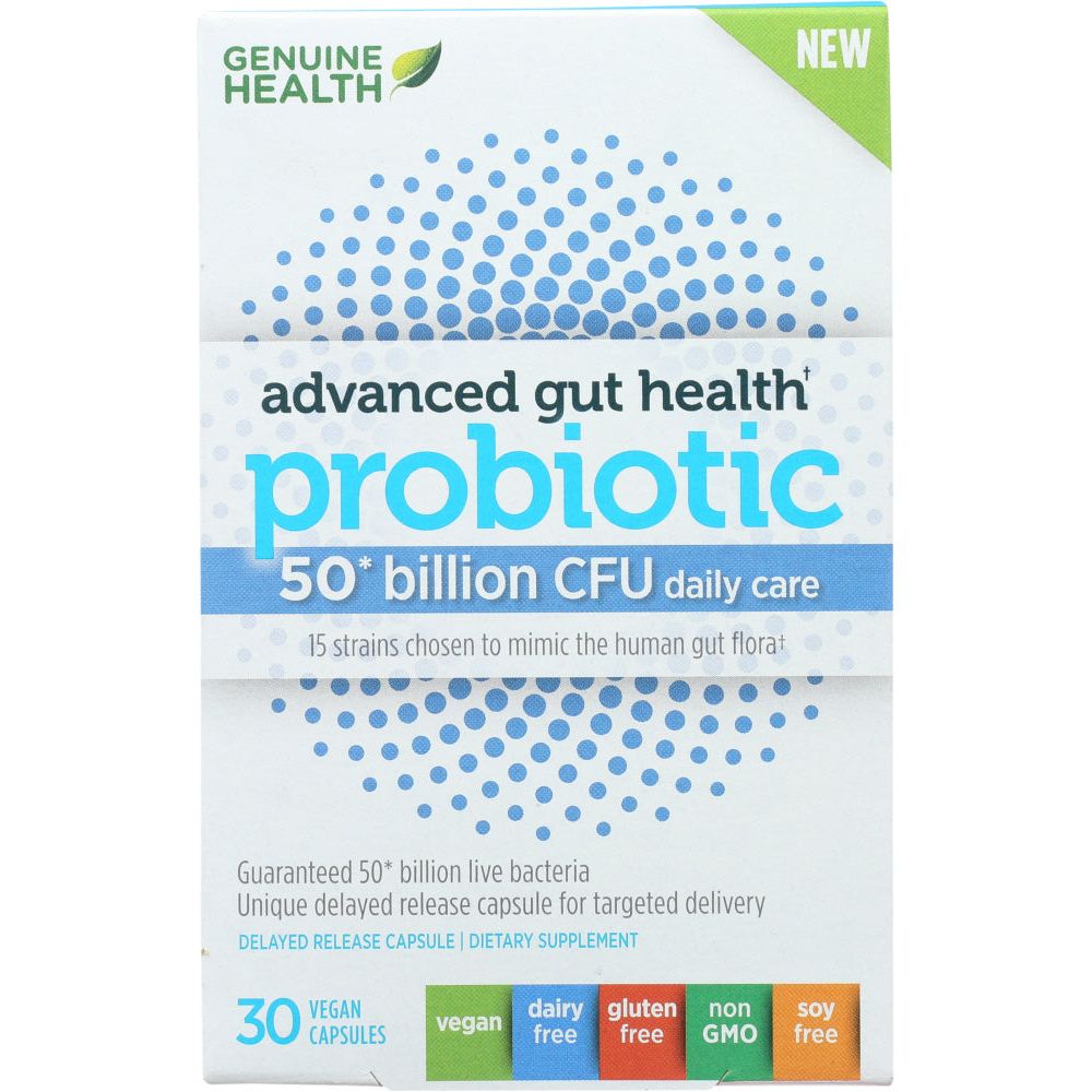 GENUINE HEALTH USA: Advanced Gut Health Probiotic 50 billion CFU, 30 vc - #tag1# - #tag2#