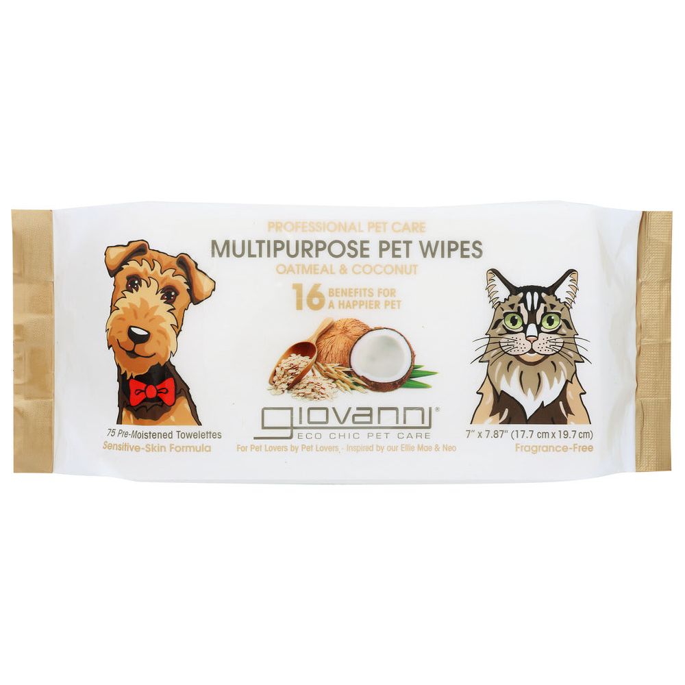 GIOVANNI COSMETICS: Pet Wipes Oatmeal Coconut, 75 pc - #tag1# - #tag2#