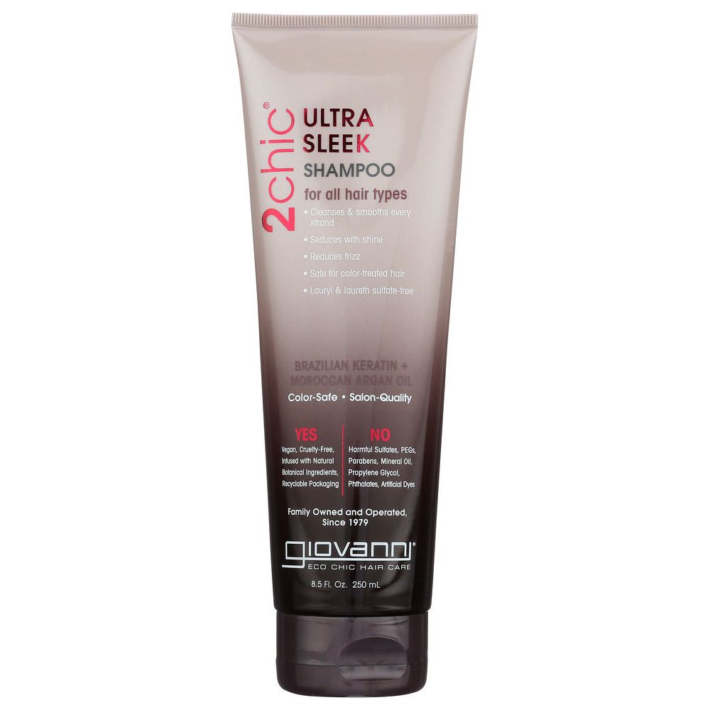 GIOVANNI COSMETICS: Ultra-Sleek Shampoo Brazilian Keratin & Argan Oil, 8.5 oz - #tag1# - #tag2#