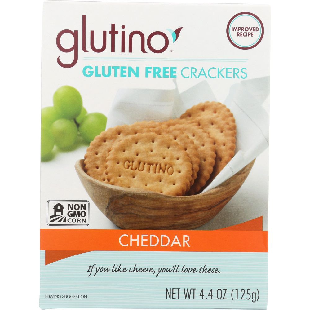GLUTINO: Gluten Free Crackers Cheddar, 4.4 oz - #tag1# - #tag2#