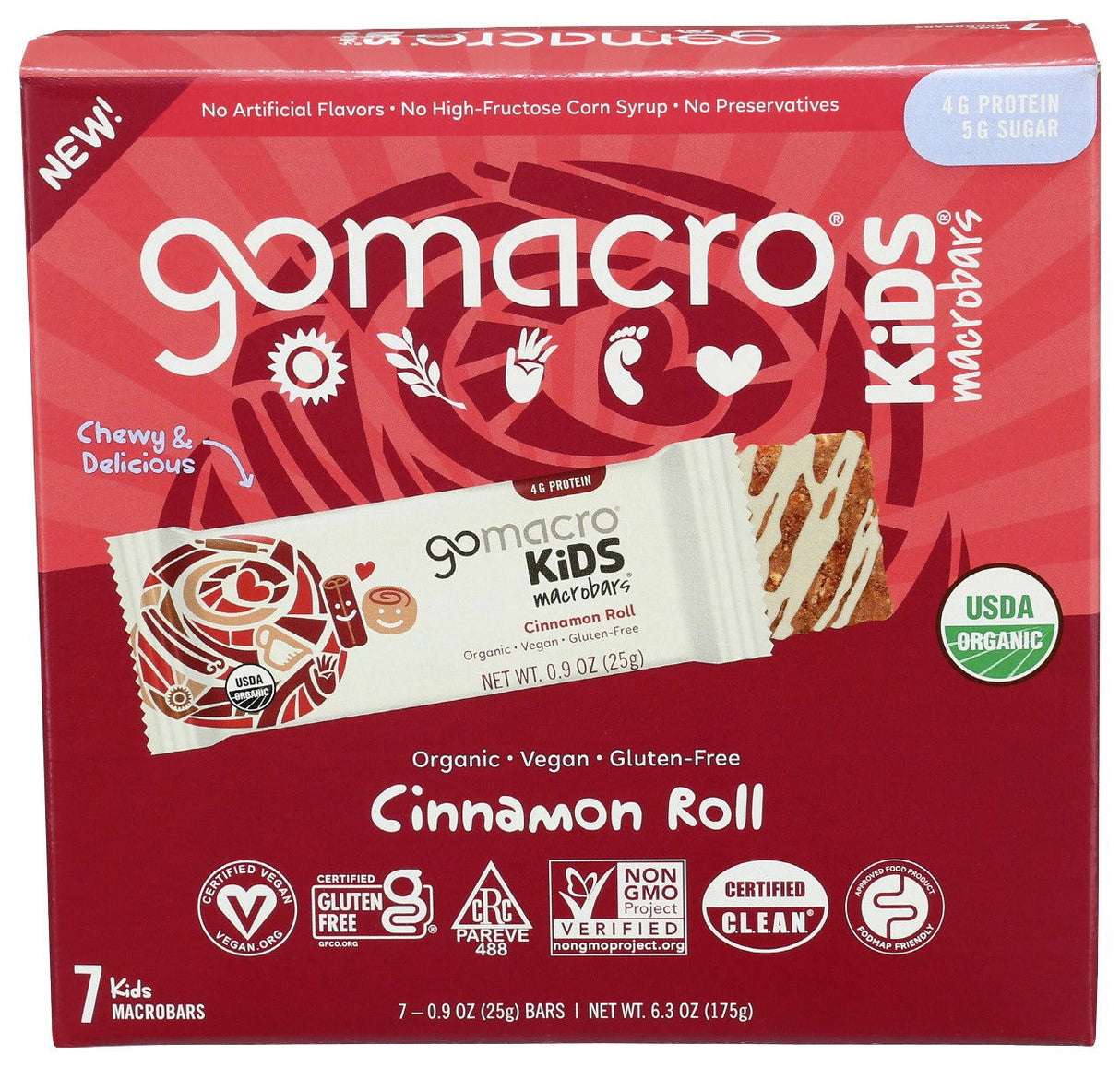 GOMACRO: Bar Cinnamon Roll, 6.3 oz - #tag1# - #tag2#