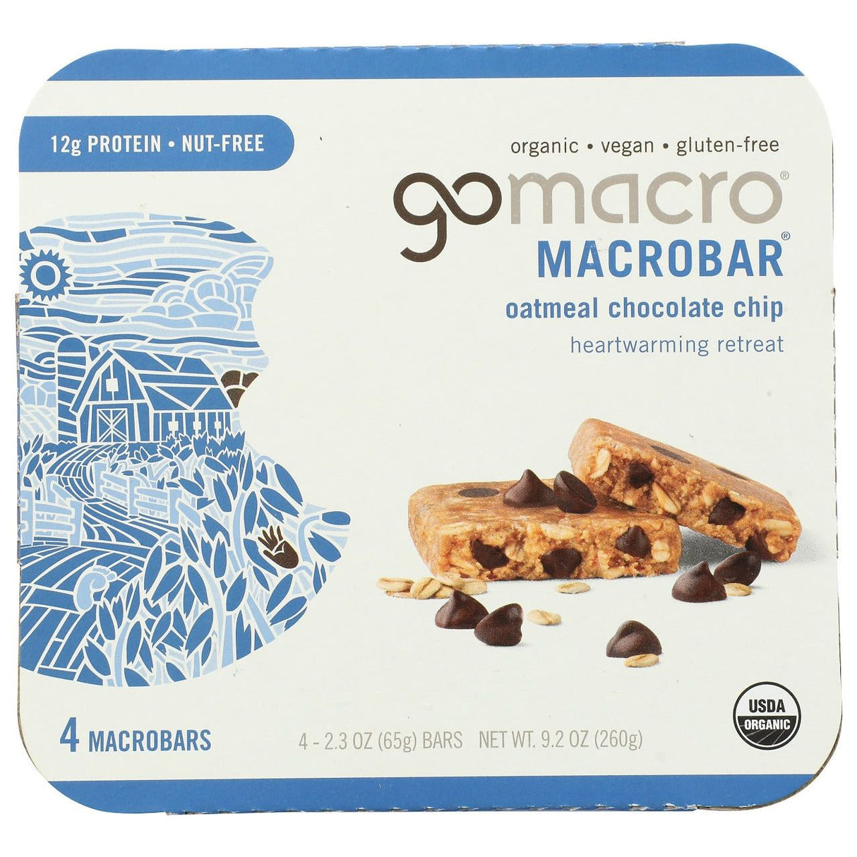 GOMACRO: Heartwarming Retreat Oatmeal Chocolate Chip 4Ct, 9.2 oz - #tag1# - #tag2#