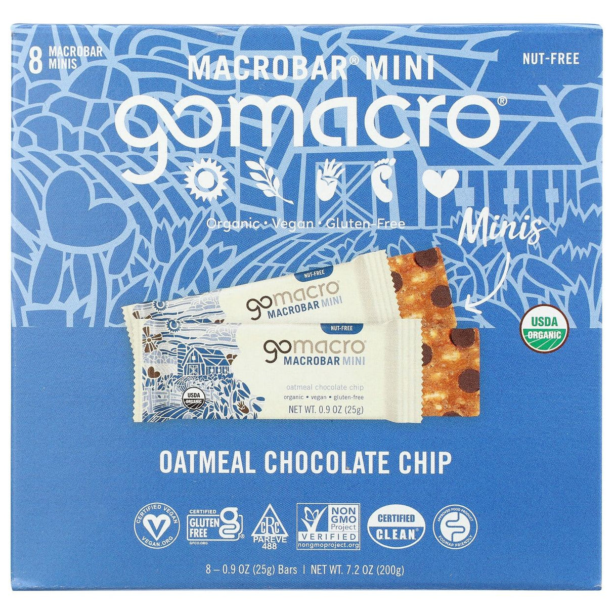 GOMACRO: Oatmeal Chocolate Chip 8Pk, 7.2 oz - #tag1# - #tag2#