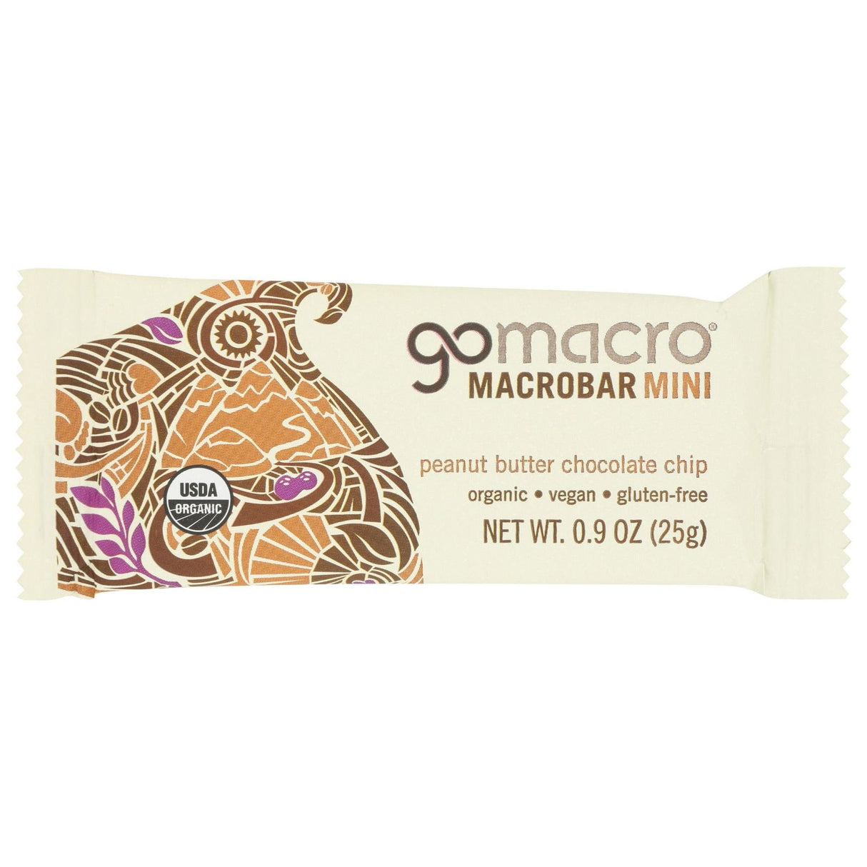 GOMACRO: Peanut Butter Chocolate Chip Bar Mini, 0.9 oz - #tag1# - #tag2#