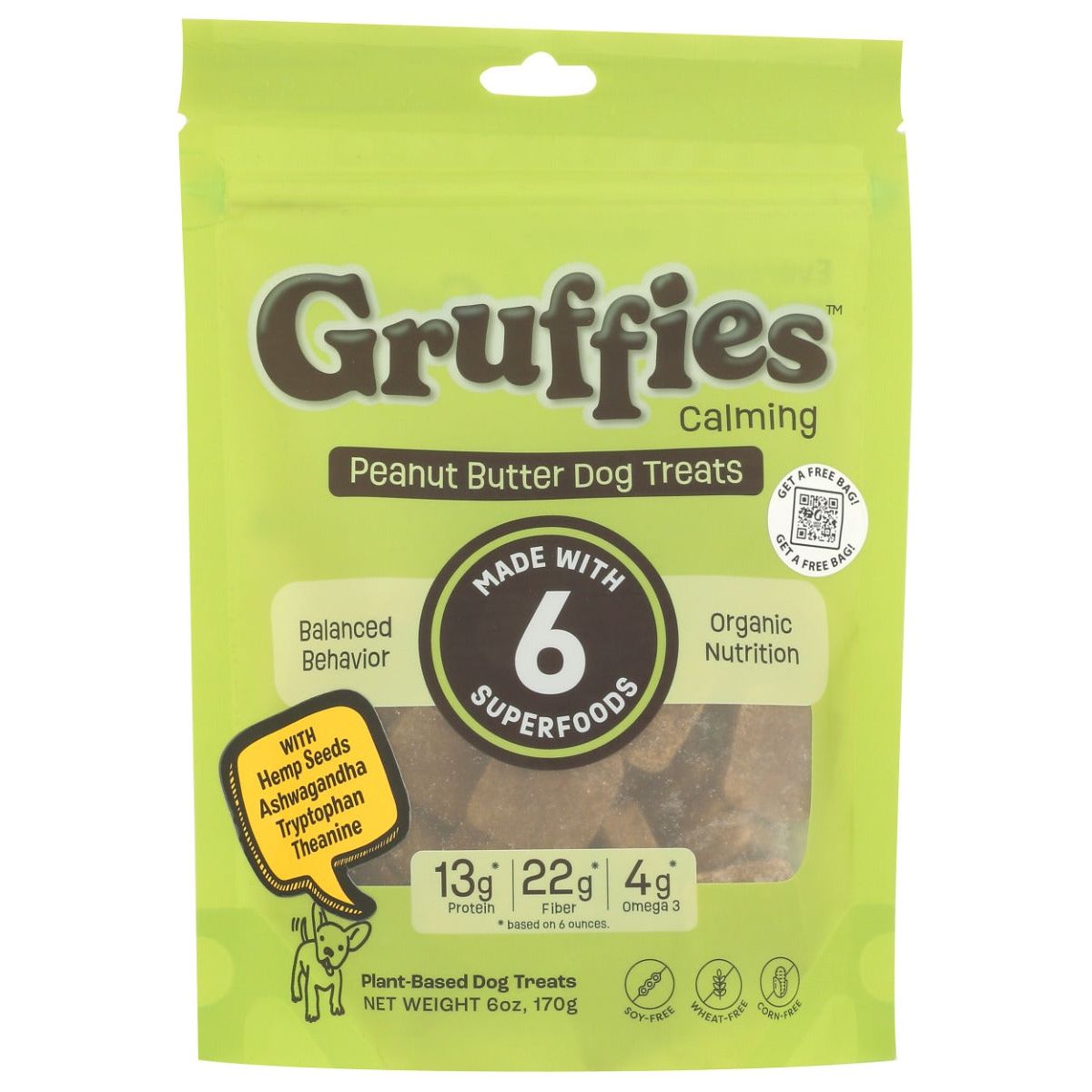 GRUFFIES: Calming Peanut Butter Dog Treat, 6 oz - #tag1# - #tag2#