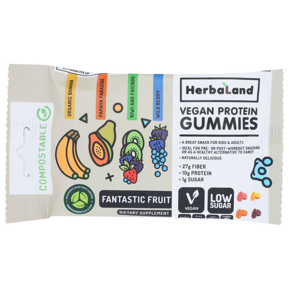 HERBALAND: Fantastic Fruit Vegan Protein Gummies, 50 gm - #tag1# - #tag2#