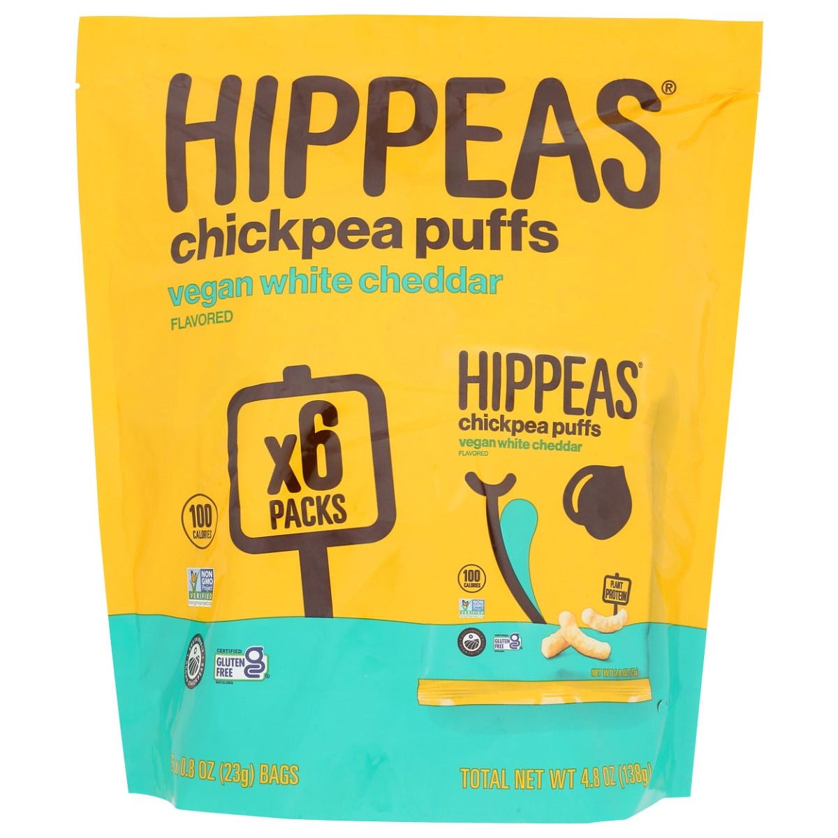 HIPPEAS: Vegan White Cheddar Puffs 6Pack, 0.8 oz - #tag1# - #tag2#