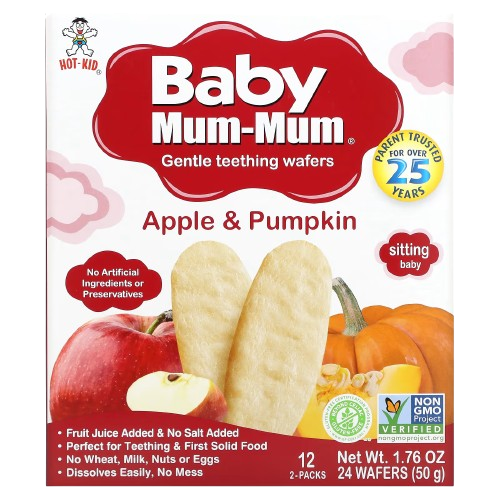 HOT KID: Baby Mum Mum Apple and Pumpkin Rice Rusks, 1.76 oz - Sunshine Co Op. - #tag1# - #tag2# - #tag3# - #tag4#
