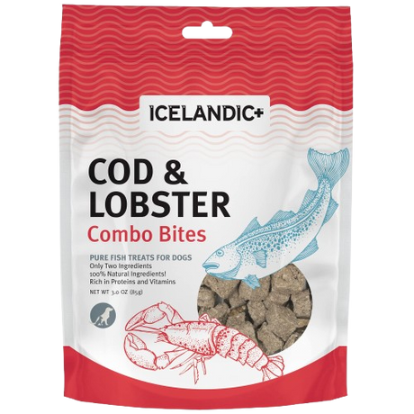 ICELANDIC PLUS: Cod and Lobster Combo Bites Fish Dog Treats, 3 oz - #tag1# - #tag2#
