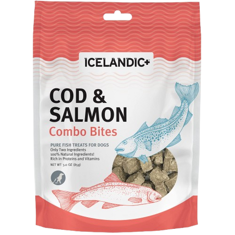 ICELANDIC PLUS: Cod and Salmon Combo Bites Fish Dog Treats, 3 oz - #tag1# - #tag2#