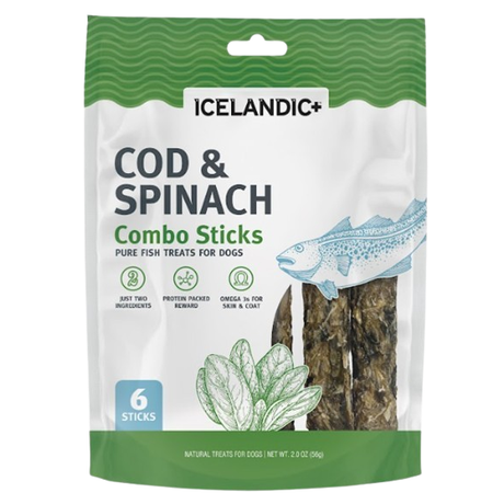 ICELANDIC PLUS: Cod and Spinach Combo Sticks For Dogs, 2 oz - #tag1# - #tag2#