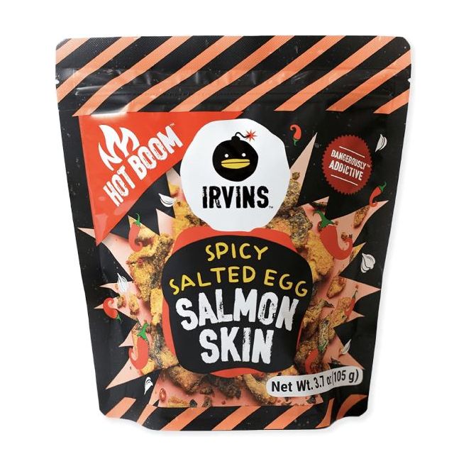 IRVINS: Hot Boom Salted Egg Fish Skin, 3.7 oz - #tag1# - #tag2#