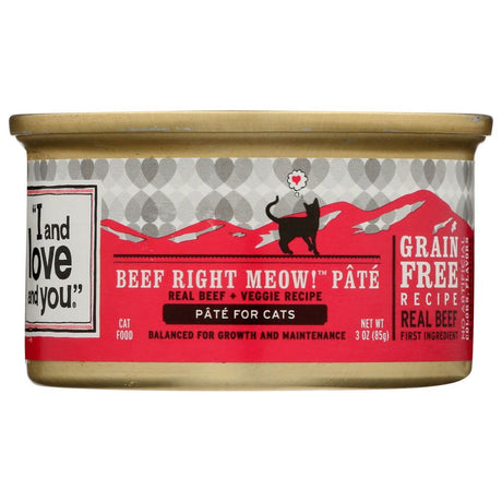 I&LOVE&YOU: Cat Food Beef Right Meow in Can, 3 oz - Sunshine Co Op. - #tag1# - #tag2# - #tag3# - #tag4#