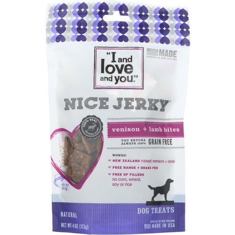 I&LOVE&YOU: Dog Treat Jrky Venison Bite, 4 oz - #tag1# - #tag2#
