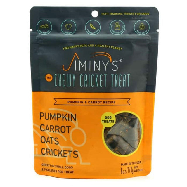 JIMINYS: Pumpkin Carrot Chewy Cricket Dog Treat, 6 oz - #tag1# - #tag2#
