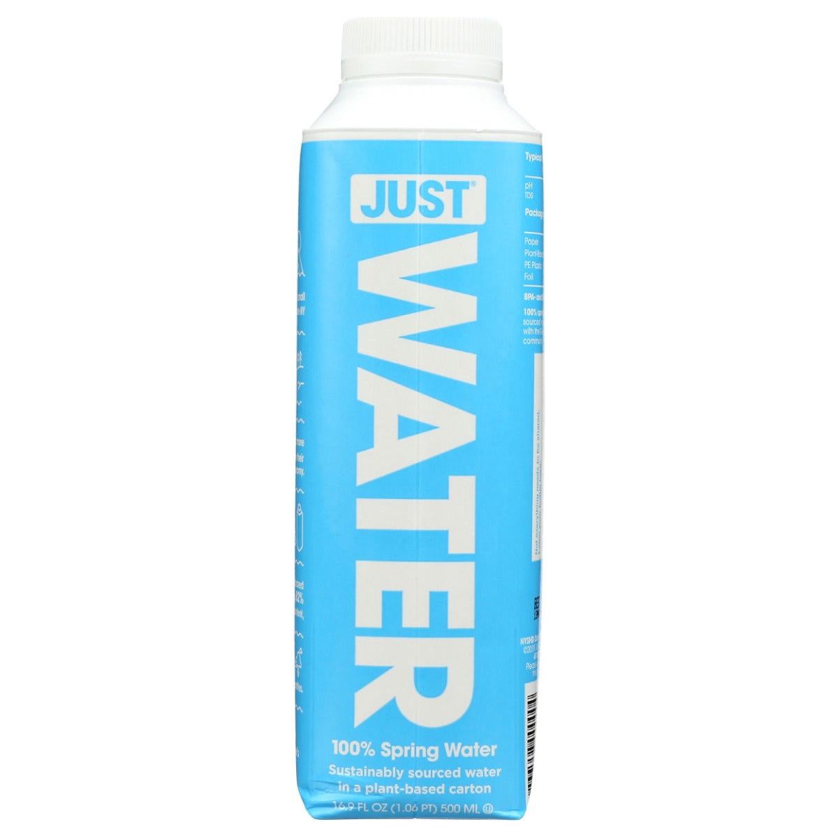 JUST WATER: Spring Water, 16.9 oz - Sunshine Co Op. - #tag1# - #tag2# - #tag3# - #tag4#