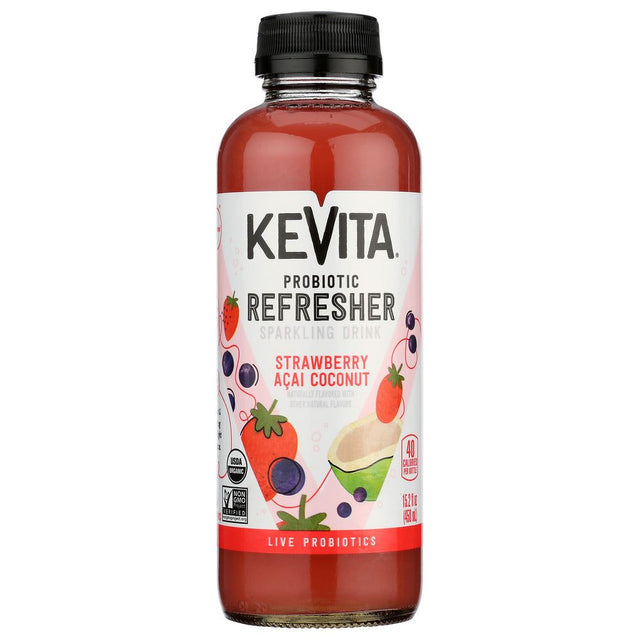 KEVITA: Sparkling Probiotic Drink Strawberry Acai Coconut, 15.2 oz - #tag1# - #tag2#