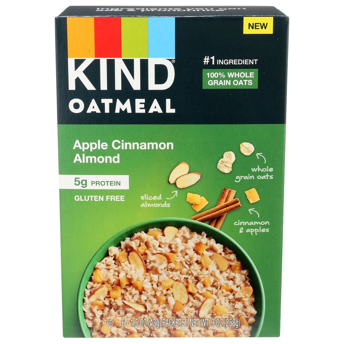 KIND: Apple Cinnamon Almond Oatmeal, 9 oz - #tag1# - #tag2#