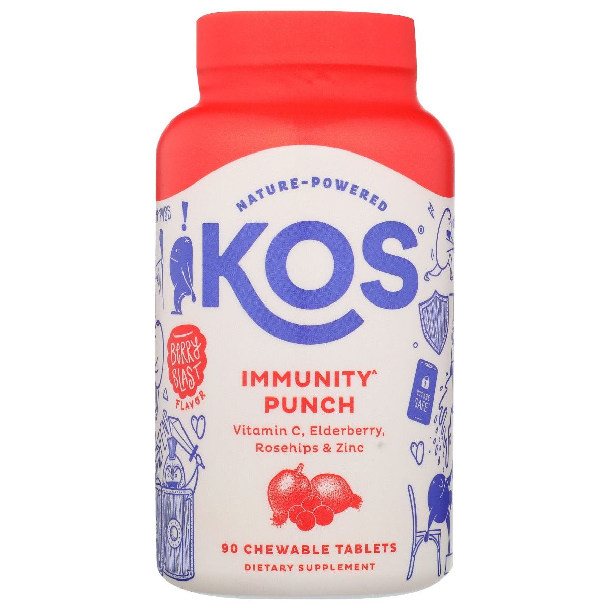 KOS: Immunity Punch Berry Blast Chewable Tablets, 90 tb - #tag1# - #tag2#