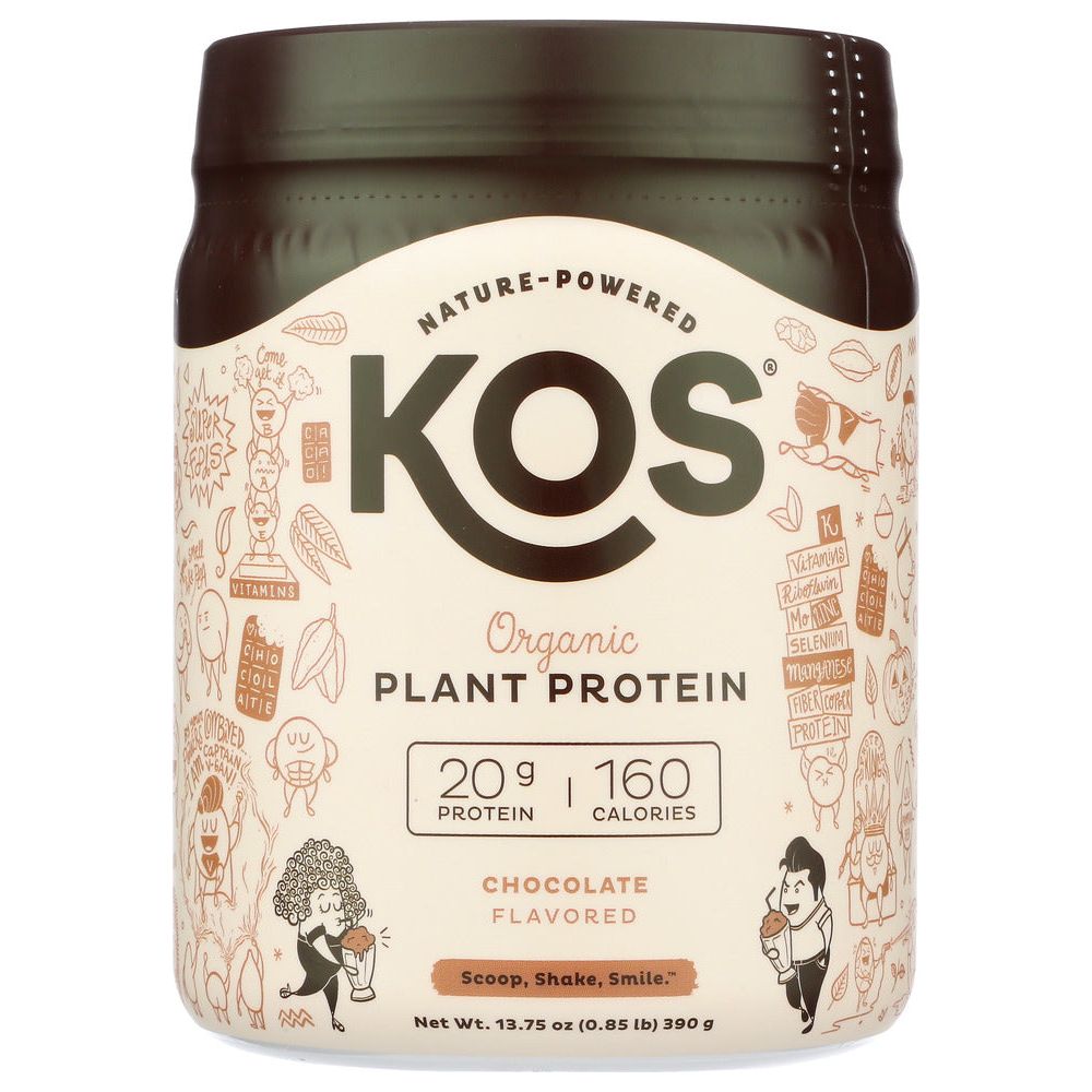 KOS: Organic Plant Protein Chocolate Powder, 13.75 oz - #tag1# - #tag2#