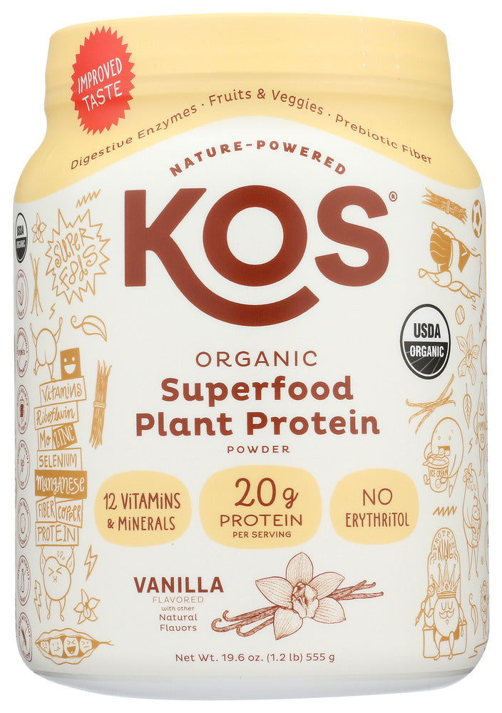 KOS: Organic Plant Protein Vanilla, 19.6 oz - #tag1# - #tag2#