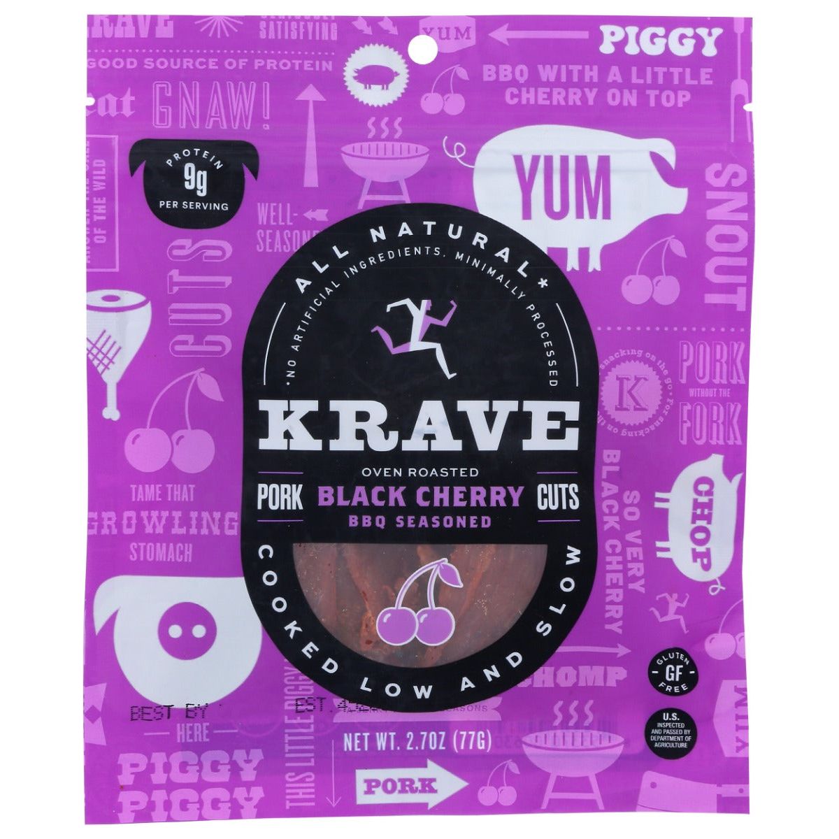 KRAVE: Pork Black Cherry BBQ Meat Cuts Jerky, 2.7 oz - #tag1# - #tag2#