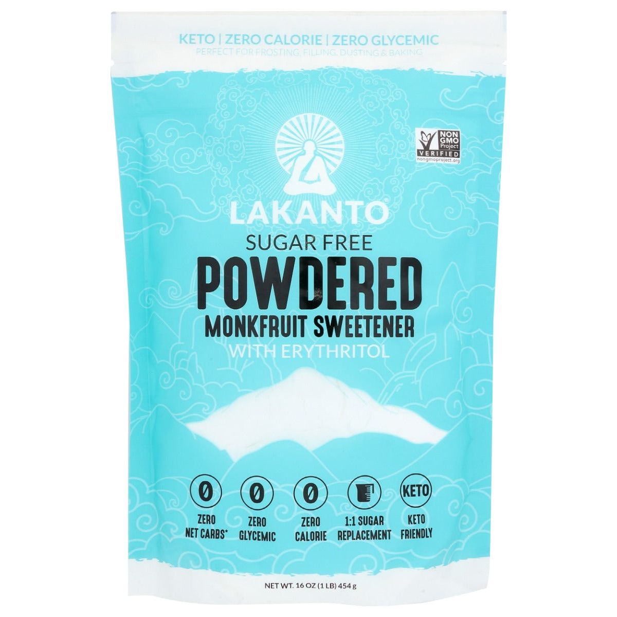 LAKANTO: Powdered Monkfruit and Erythritol Sweetener Powdered Sugar Replacement, 16 oz - #tag1# - #tag2#