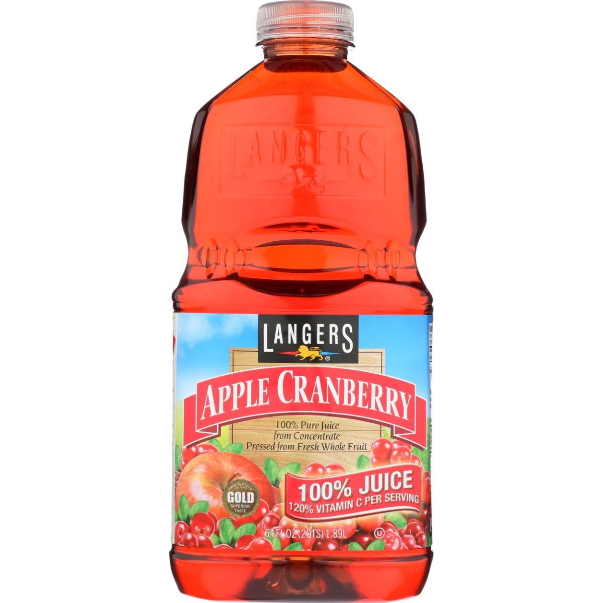 LANGERS: Juice 100% Apple Cranberry, 64 oz - Sunshine Co Op. - #tag1# - #tag2# - #tag3# - #tag4#