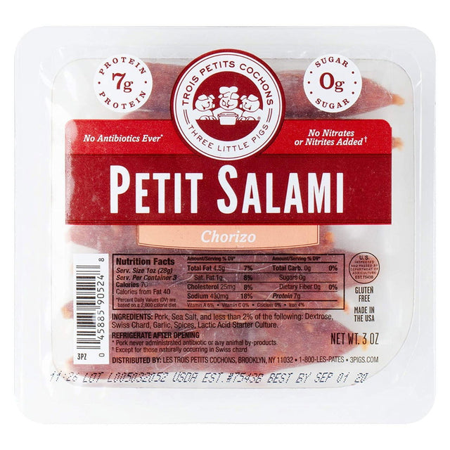 LES TROIS PETITS: Chorizo Petit Salami, 3 oz - #tag1# - #tag2#