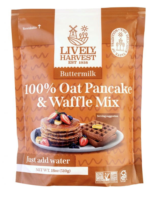 LIVELY HARVEST: Mix Oat Pancake Waffle Buttermilk, 17.99 oz - #tag1# - #tag2#