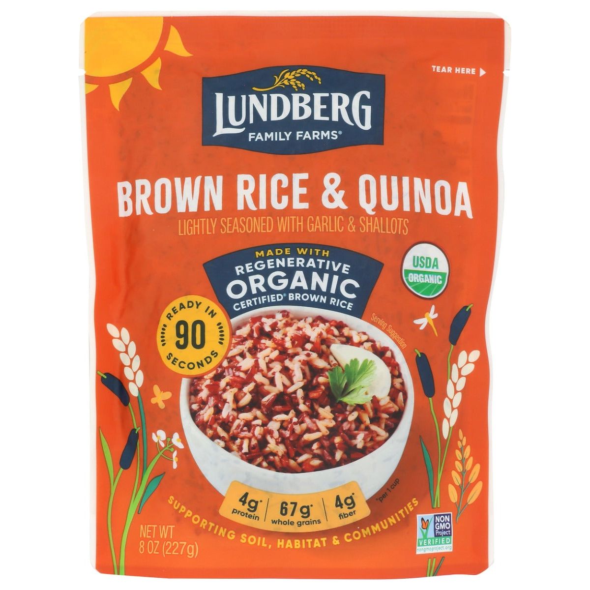 LUNDBERG: Organic 90 Second Brown Rice and Quinoa, 8 oz - #tag1# - #tag2#