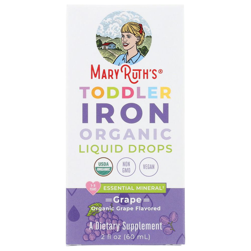 MARYRUTHS: Organic Toddler Iron Liquid Drops Grape, 2 fo - #tag1# - #tag2#