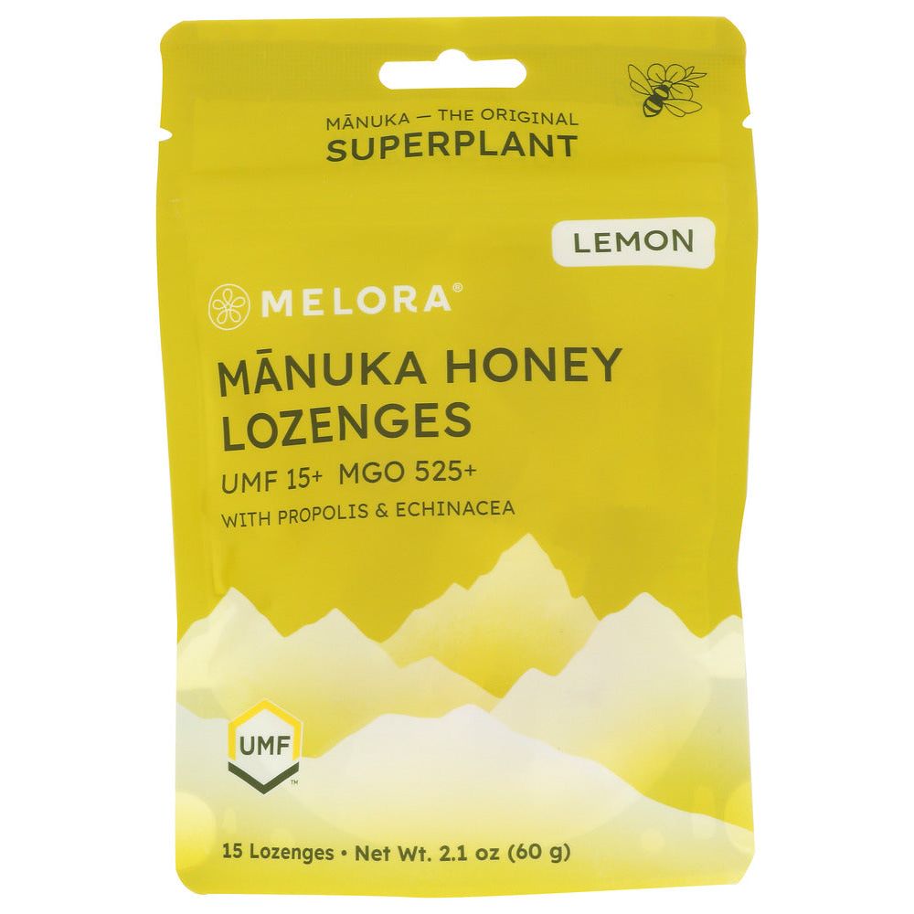 MELORA: Lemon Manuka Honey Lozenges, 2.1 oz - #tag1# - #tag2#