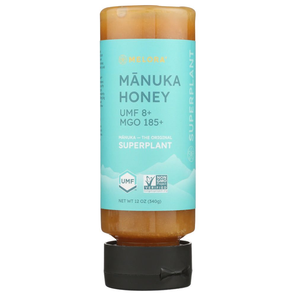 MELORA: Manuka Honey UMF8 Squeeze Bottle, 12 oz - #tag1# - #tag2#