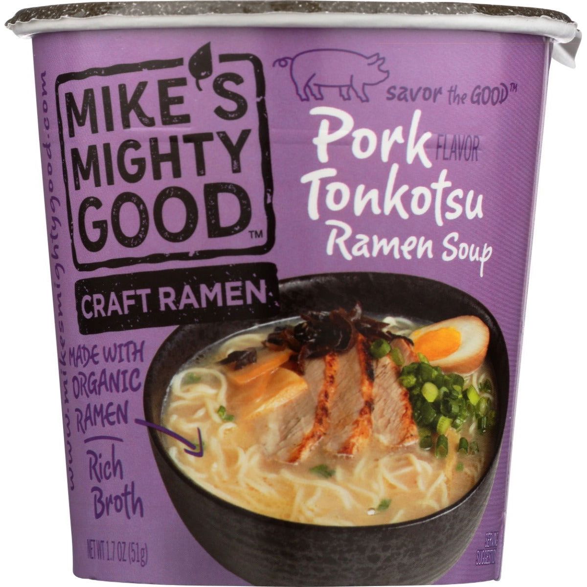 MIKES MIGHTY GOOD: Pork Tonkotsu Soup in Cup, 1.7 oz - Sunshine Co Op. - #tag1# - #tag2# - #tag3# - #tag4#