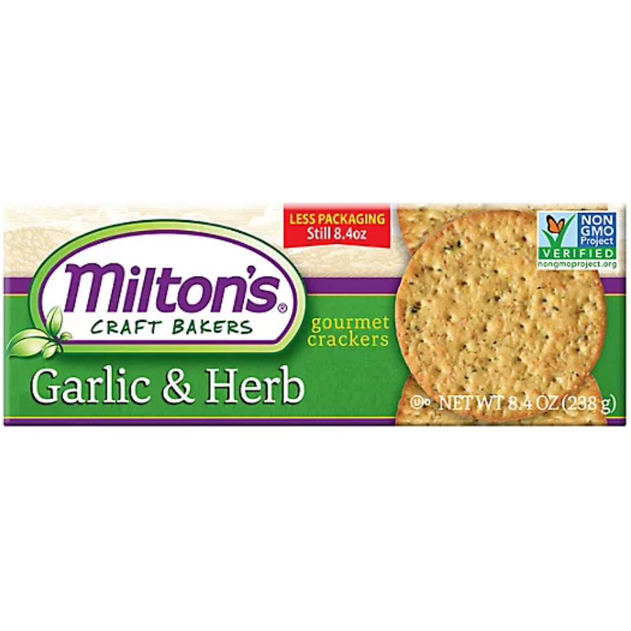 MILTONS: Gourmet Crackers Garlic Herb, 8.4 oz - #tag1# - #tag2#