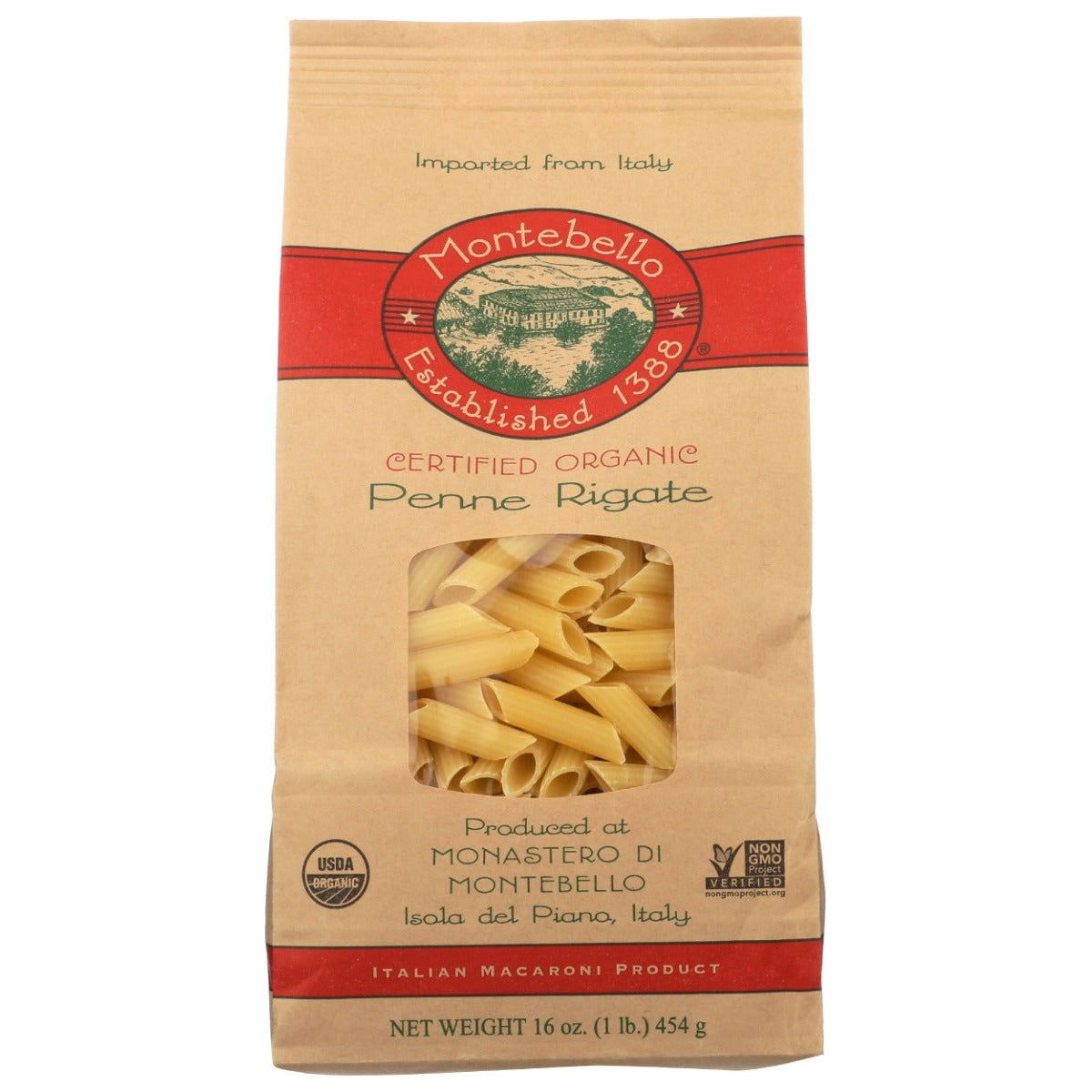 MONTEBELLO: Penne Rigate Pasta, 16 oz - Sunshine Co Op. - #tag1# - #tag2# - #tag3# - #tag4#