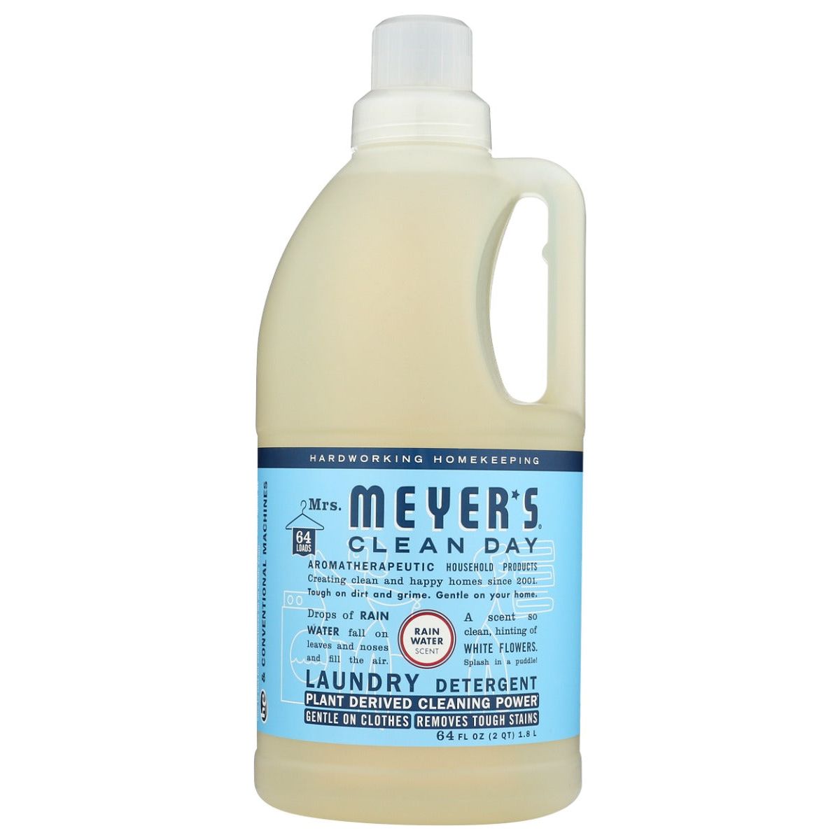 MRS MEYERS CLEAN DAY: Detergent Laundry Rainwtr, 64 OZ - #tag1# - #tag2#