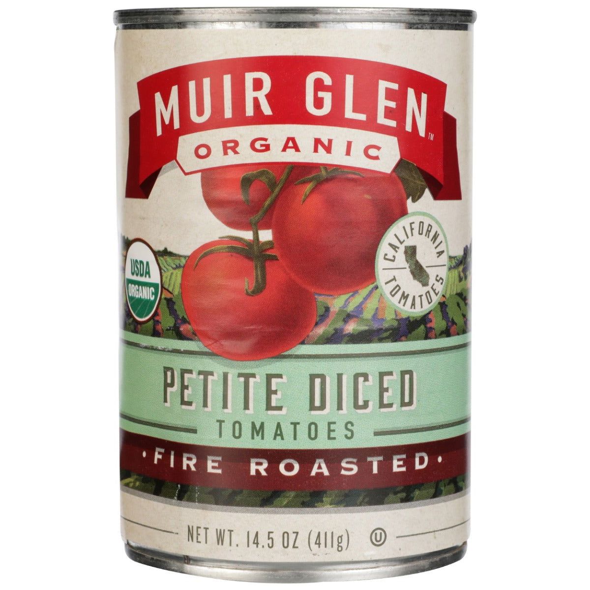 MUIR GLEN: Tomato Fire Roasted Diced Petite, 14.5 oz - Sunshine Co Op. - #tag1# - #tag2# - #tag3# - #tag4#