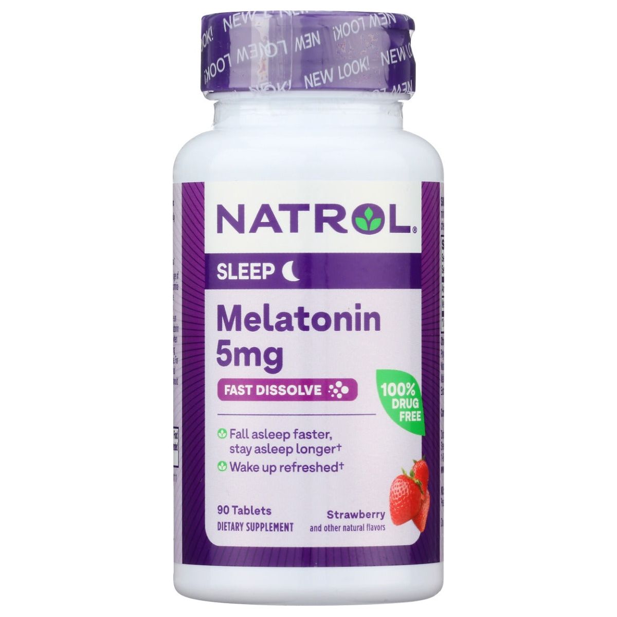 NATROL: Melatonin Fast Dissolve Strawberry Tablets 5mg, 90 tb - #tag1# - #tag2#