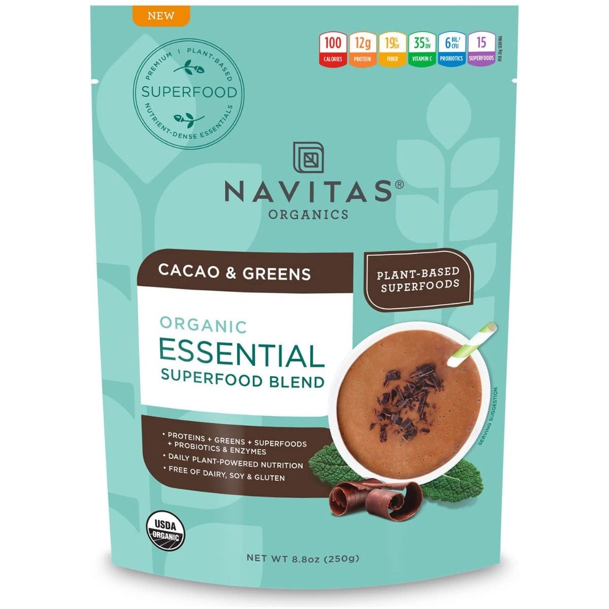 NAVITAS: Essential Blend Cacao Greens, 8.8 oz - #tag1# - #tag2#